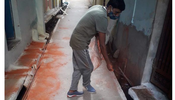 Sanitization done in containment areas