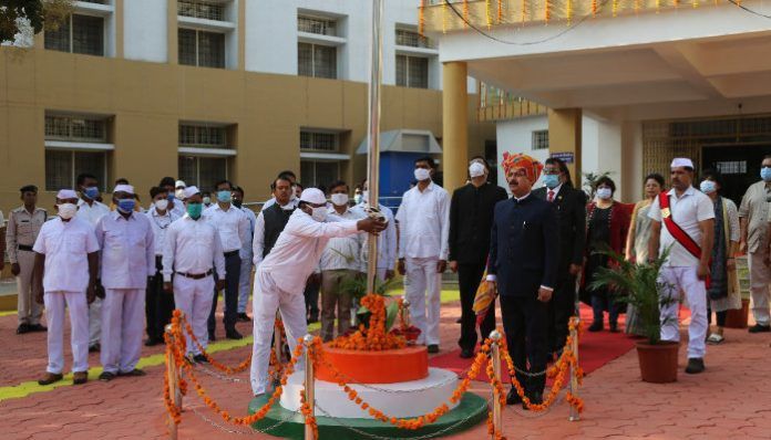 Flag hoisting took place at the commissioner, collector's office and residence