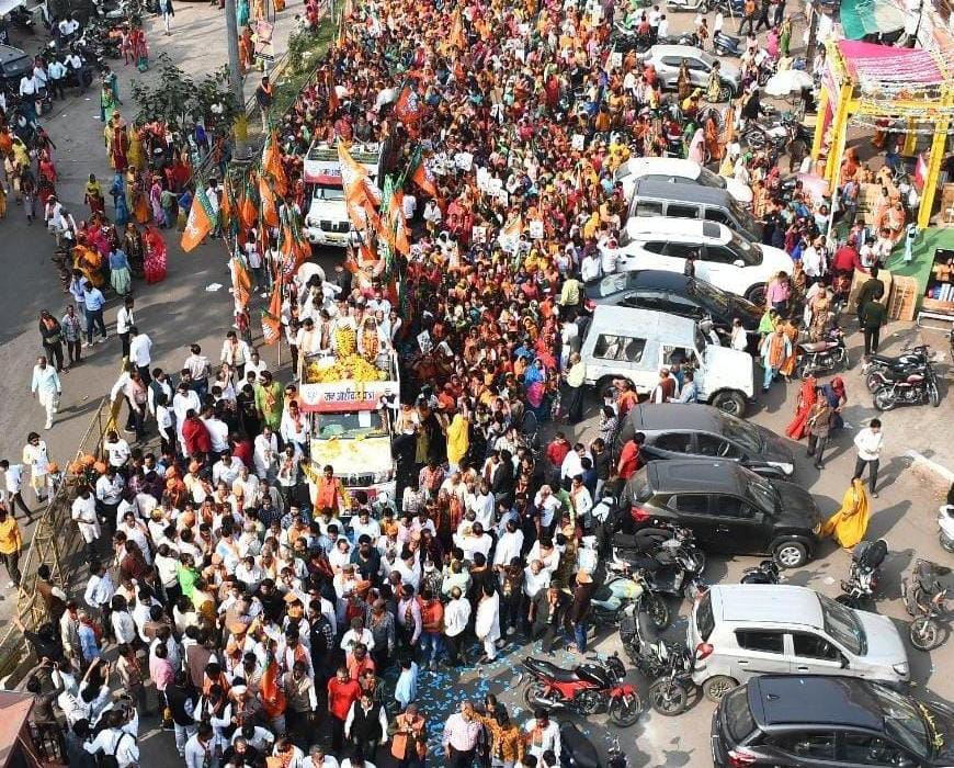 जनसमर्थन रैली में उमड़ा सैलाब, भाजपा प्रत्याशी शैलेंद्र जैन बोले आपकी उपस्थिति सागर में चौथी बार रिकॉर्ड मतों से कमल खिलने की गारंटी