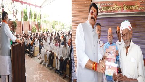 आयुष्मान भारत योजना के महा जन संपर्क अभियान में बुजुर्गों का किया मंत्री राजपूत ने पंजीयन