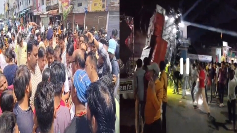 डीजे फ्रेम गिरने से किशोर की मौत, मकरोनिया में फूटा गुस्सा, चक्काजाम कर किया प्रदर्शन