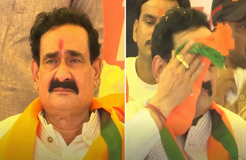 दतिया में भाजपा का शक्ति प्रदर्शन, मंच पर BJP के कद्दावर नेता नरोत्तम मिश्रा के छलके आंसू बोले- “हर घर जाकर शीश नवाऊंगा”